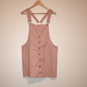 Blush Pink Overall Dress, Pinafore